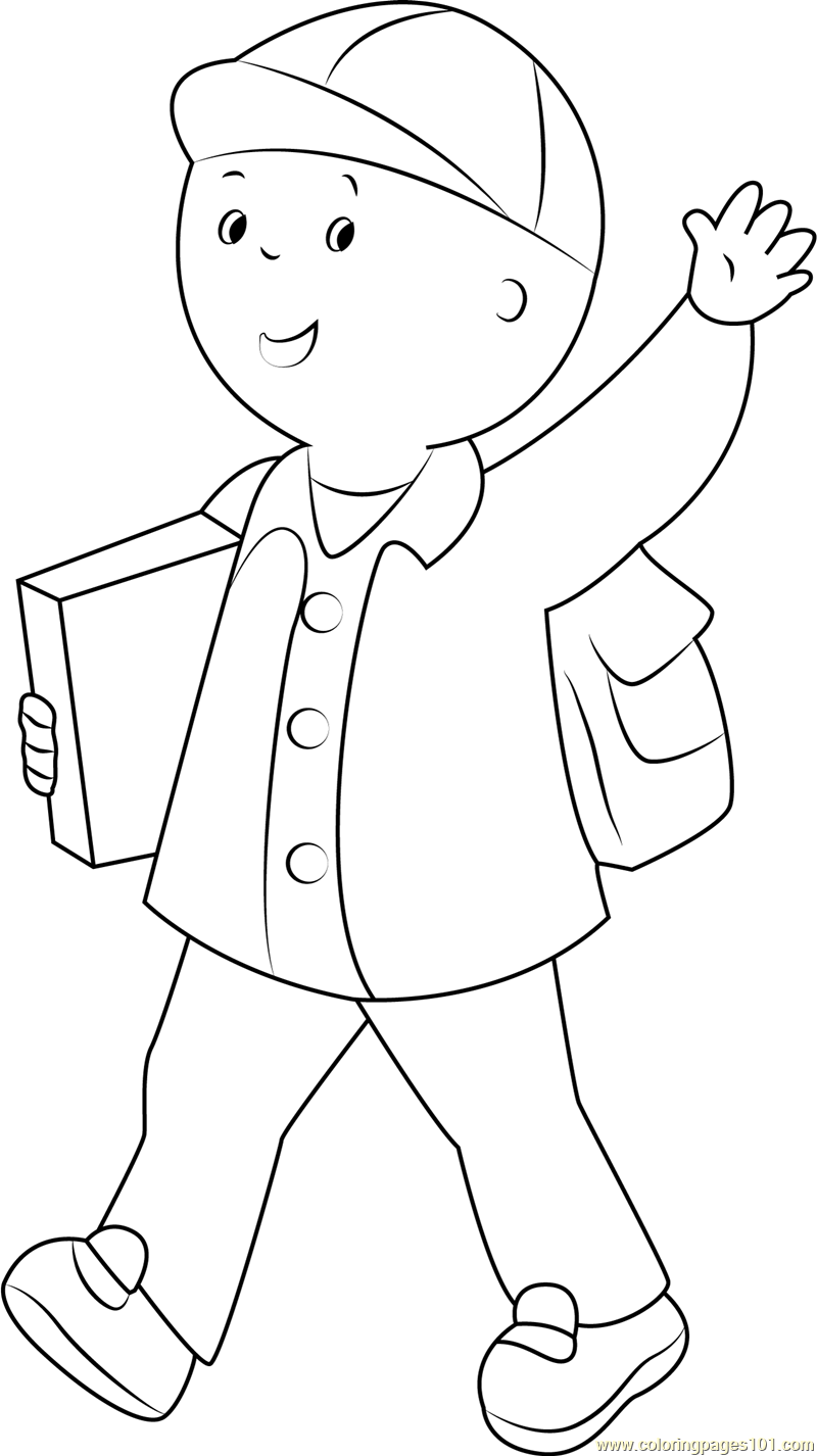 Caillou Say Hi Coloring Page 800x1426 Caillou Say Hi Coloring Page