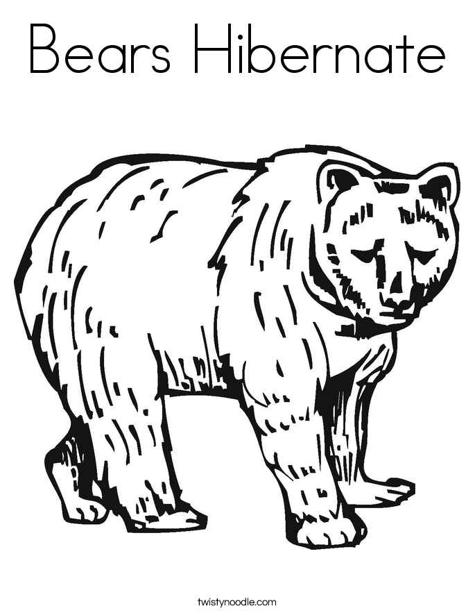 685x886 Bears Hibernate Coloring Page