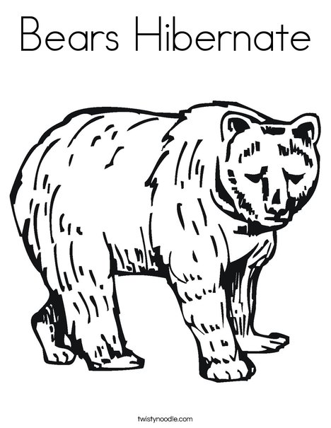 468x605 Bears Hibernate Coloring Page