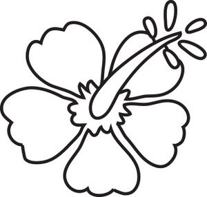 300x286 Hawaiian Hibiscus Flower Coloring Pages