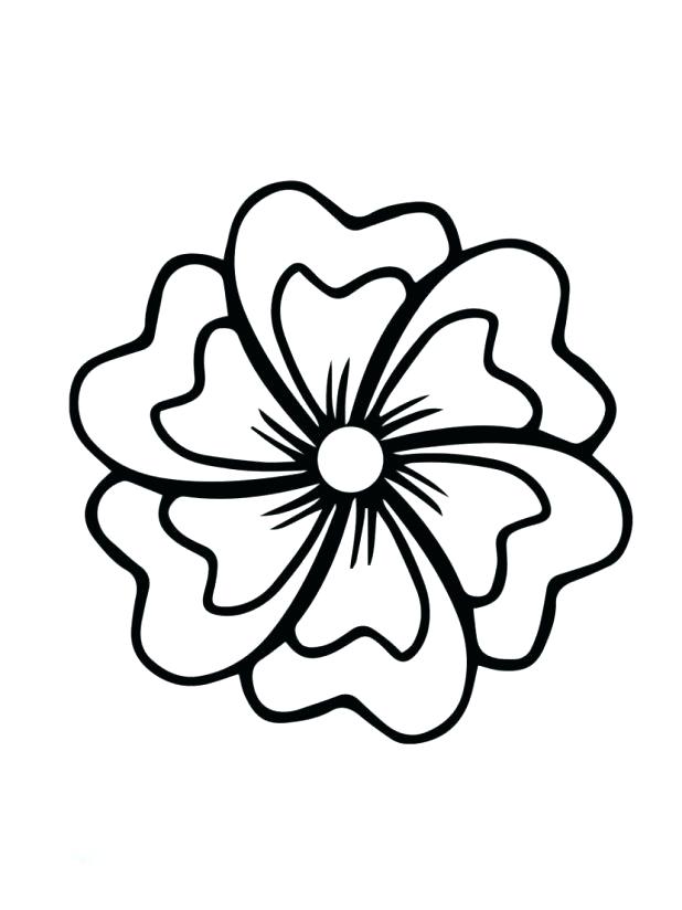 618x824 Hibiscus Flower Coloring Page