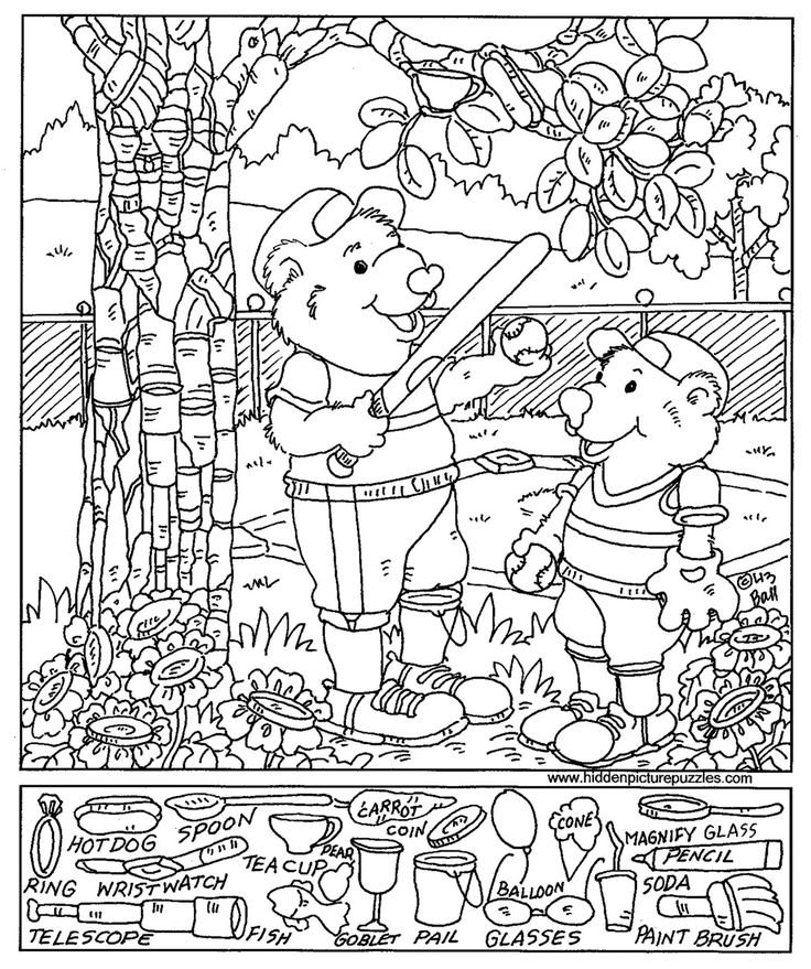 Hidden Pictures Coloring Pages