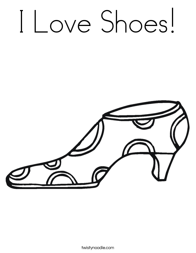 685x886 I Love Shoes Coloring Page