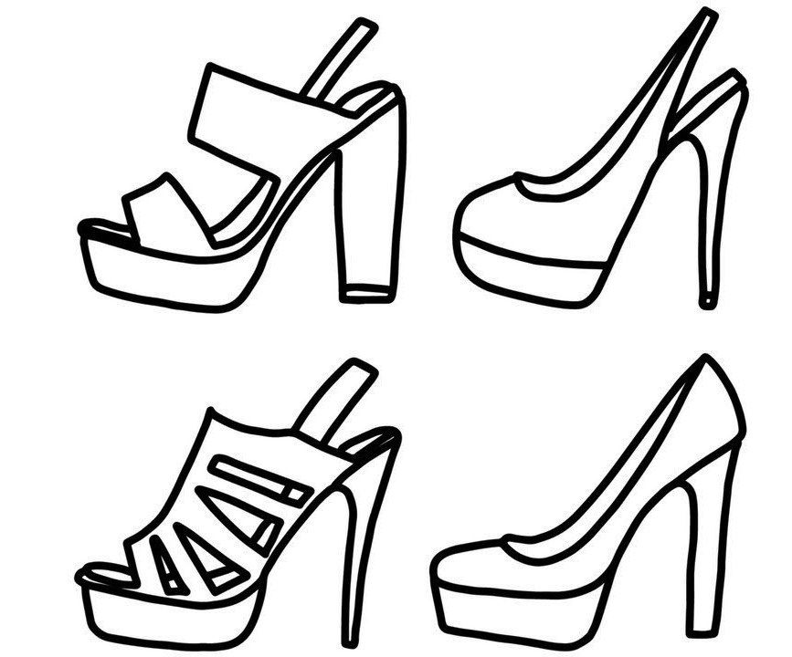 867x720 Models Of High Heels Shoes Coloring Pages Shoes Coloring Page