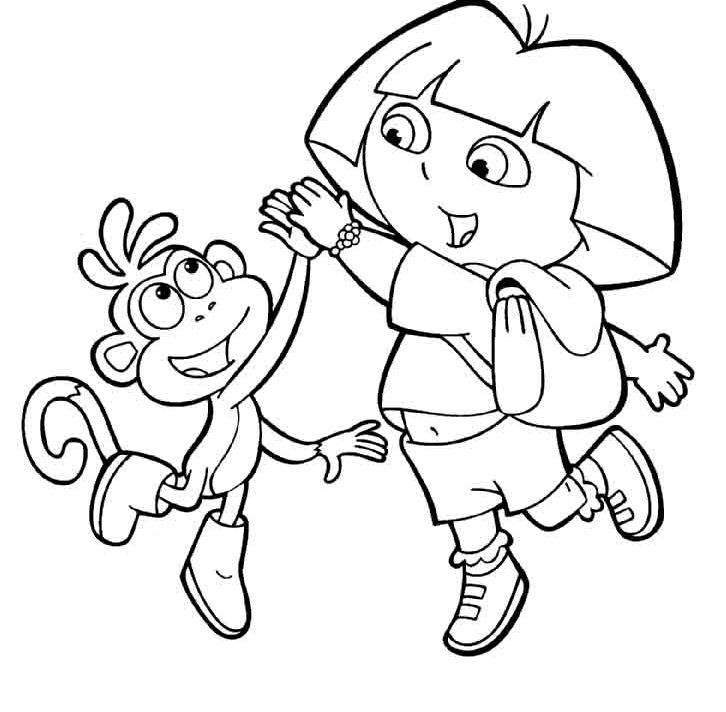 726x712 Dora And Boots Coloring Pages Dora And Boots Coloring Pages High