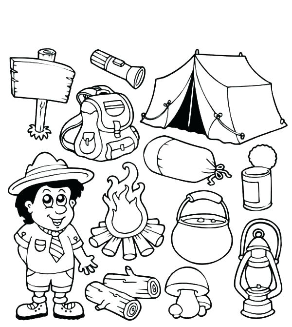 Camping Coloring Page Camping Coloring Pages Campfire Coloring 600x670 Camping Coloring Page Camping Coloring Pages Campfire Coloring