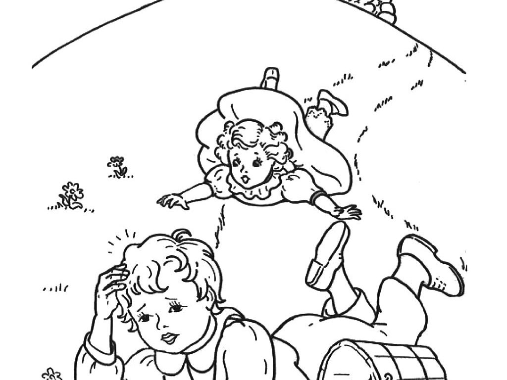 1024x768 Wonderfull Design Nursery Rhyme Coloring Pages Jack And Jill Free