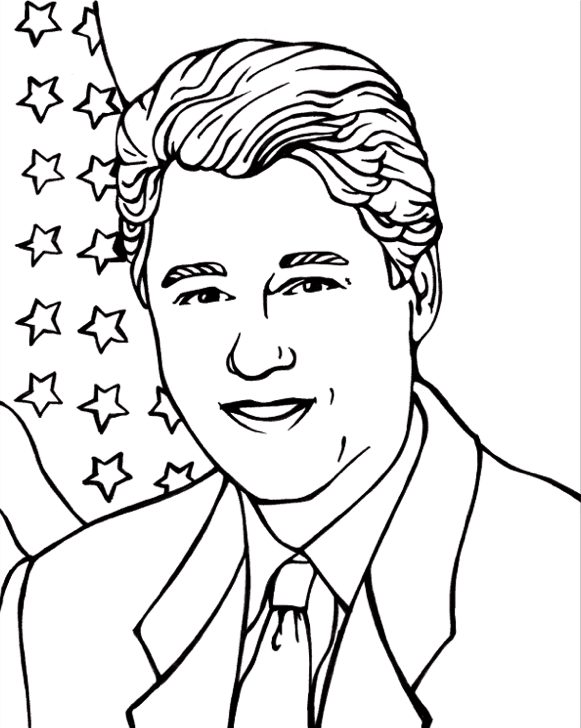 581x728 President Bill Clinton Coloring Page Amp Coloring Book