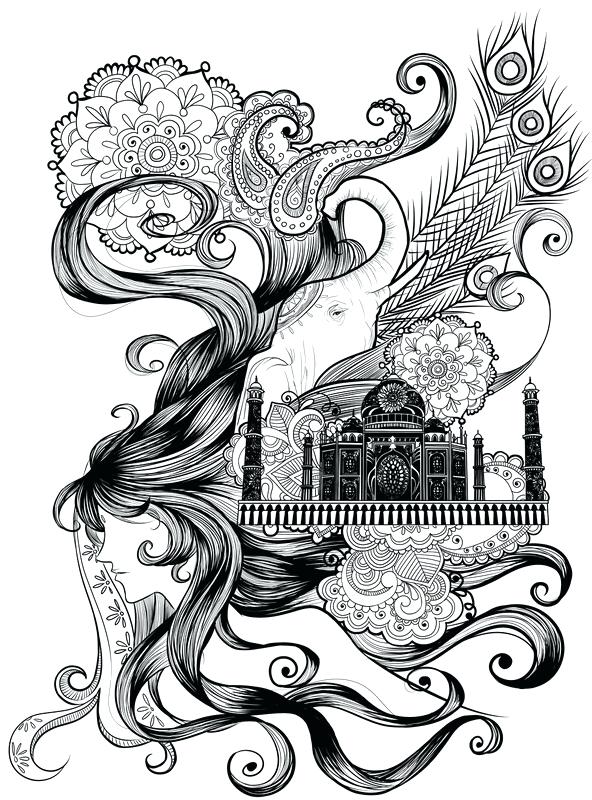 Hindu Coloring Pages Lord Vector Illustration Coloring Page Hindu 592x800 Hindu Coloring Pages Lord Vector Illustration Coloring Page Hindu