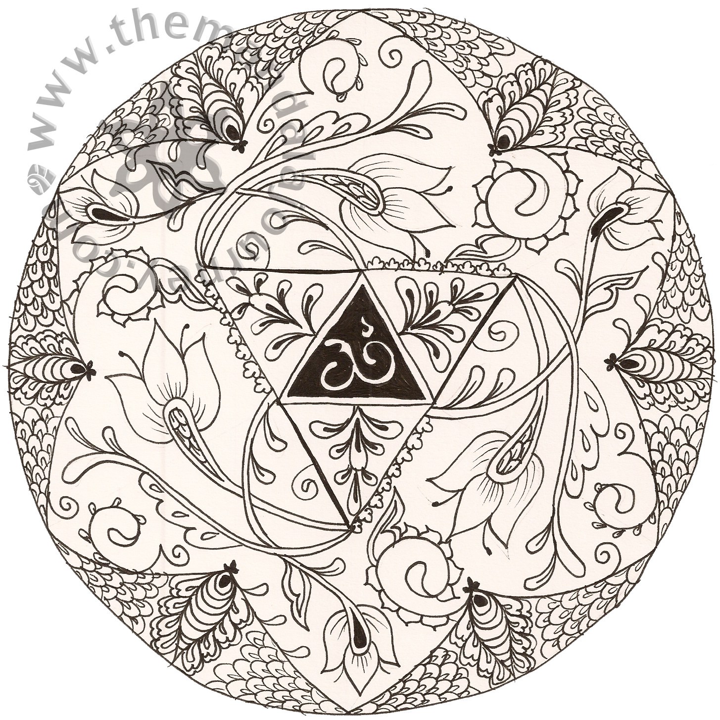1455x1454 Hindu Mandala Coloring Pages