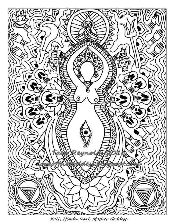 570x733 Adult Coloring Page Mandala Coloring Page Goddess Mandala