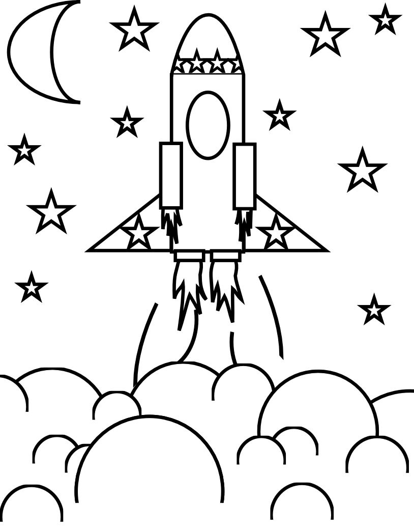 814x1039 Useful Rocketship Coloring Pages We Kick Off H
