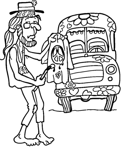 396x480 Hippie Coloring Pages 9