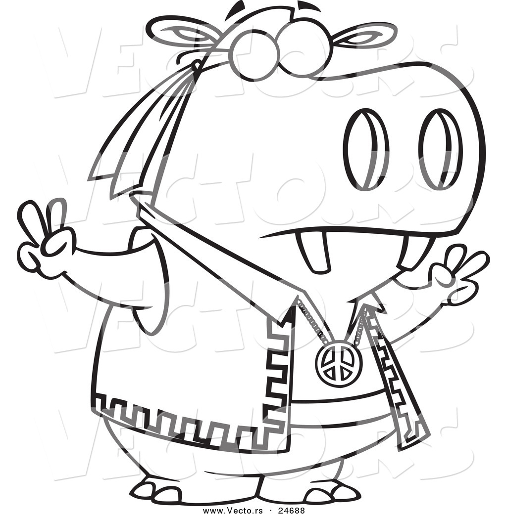 1024x1044 Hippies Clipart Coloring Page