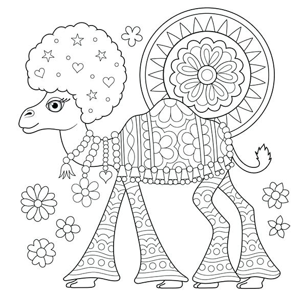 Hippie Coloring Pages Free Hippie Camel Coloring Page By Hippie 600x582 Hippie Coloring Pages Free Hippie Camel Coloring Page By Hippie