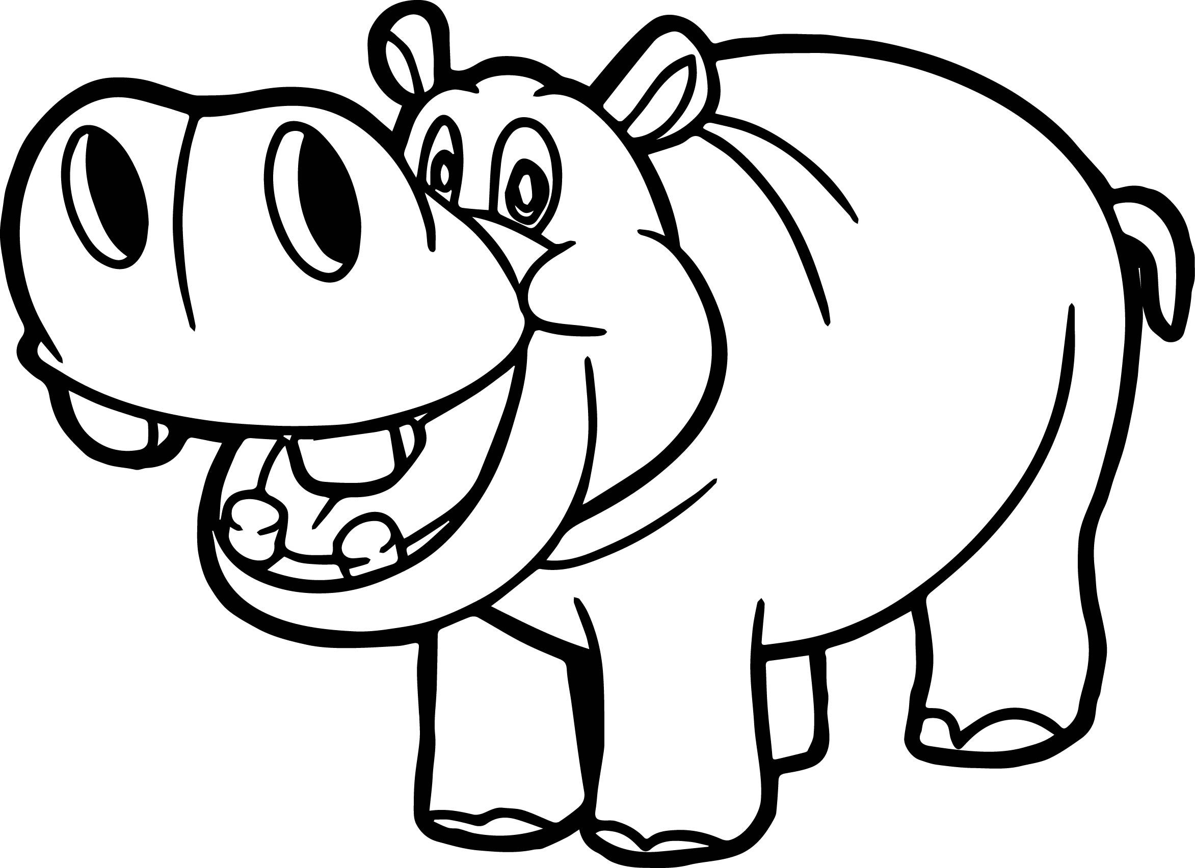 2345x1704 Hippo Coloring Page