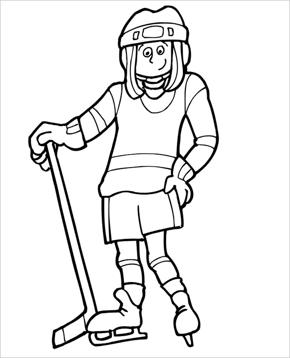 Hockey Player Coloring Page