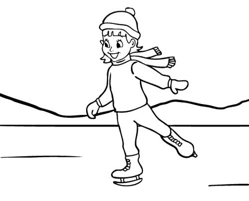 500x404 Girl Ice Skating Coloring Page Ice Skating Learning