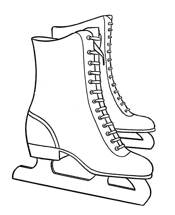 600x738 Pair Of Nice Winter Skate Boots Coloring Page