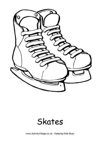 320x452 Skates Colouring Page