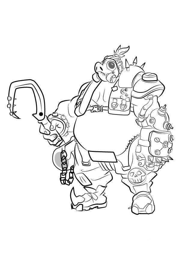596x843 Kids N Coloring Page Overwatch Road Hog Silhouette