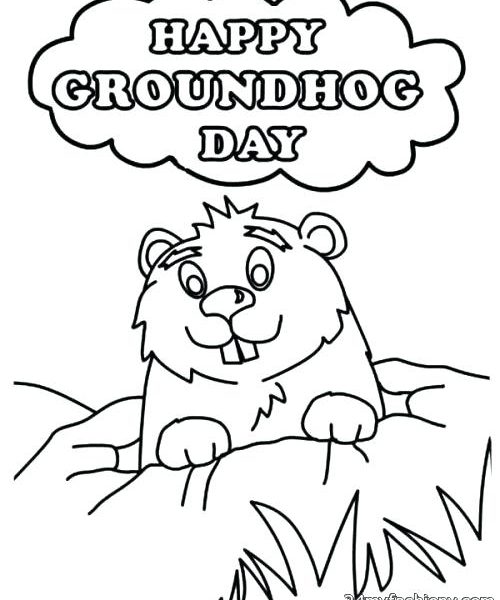 500x600 Ground Hog Coloring Page Groundhog Sheets Day Pages Happy