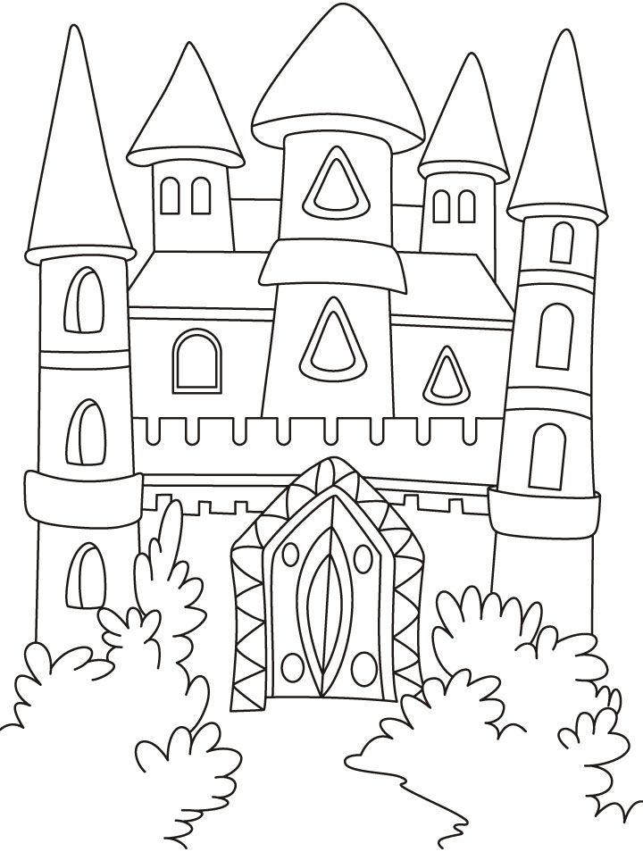 720x954 Coloring Pages Castle