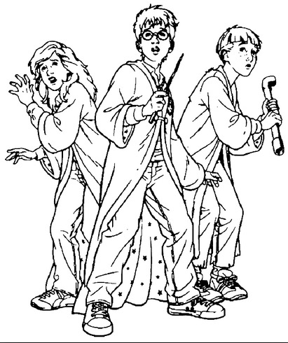 Printable Harry Potter Coloring Page 411x490 Printable Harry Potter Coloring Page