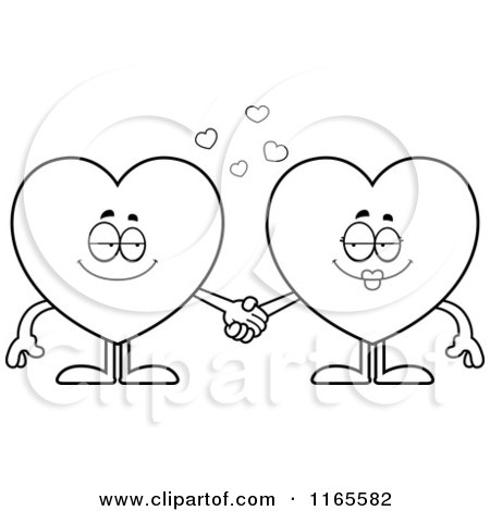 Cartoon Clipart Of Heart Card Suit Mascots Holding Hands 450x470 Cartoon Clipart Of Heart Card Suit Mascots Holding Hands