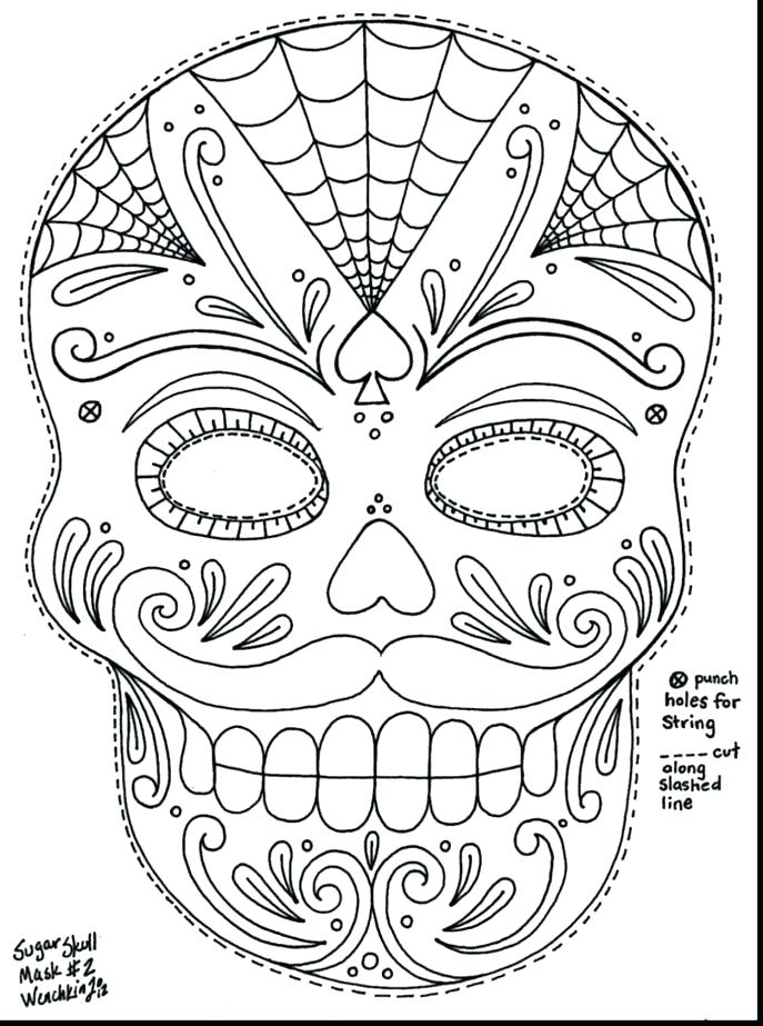 687x923 Candy Skull Coloring Pages As Well As Sugar Skull Color Pages