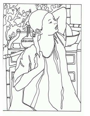 300x386 Famous Paintings Into Coloring Pages. Forget Free Draw Time
