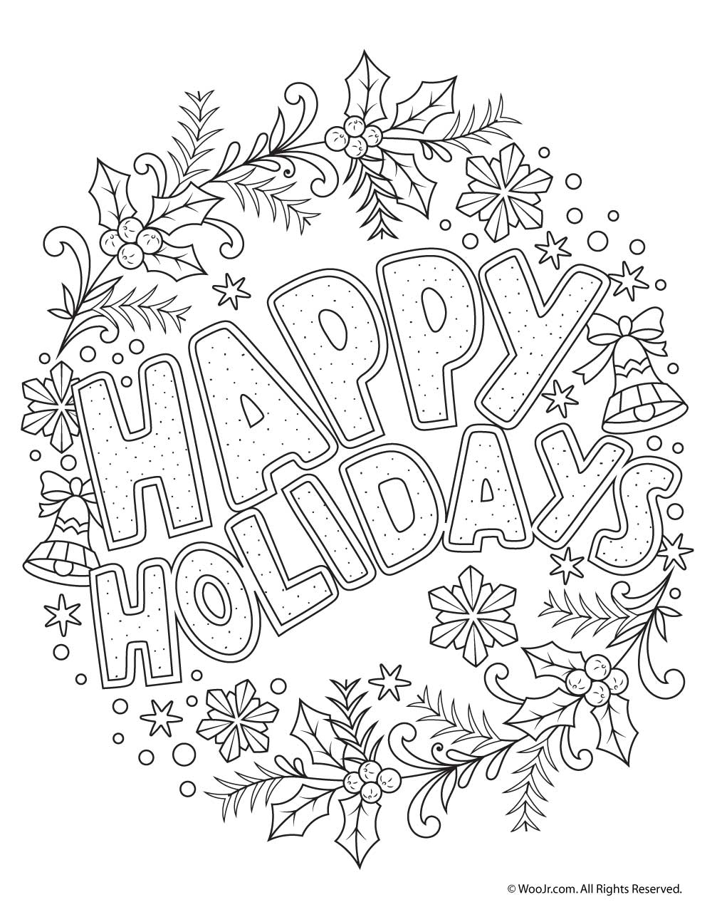 1000x1294 Happy Holidays Adult Coloring Freebie Woo! Jr. Kids Activities