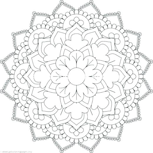 520x520 Flower Mandala Coloring Pages Online Mandala Coloring Pages