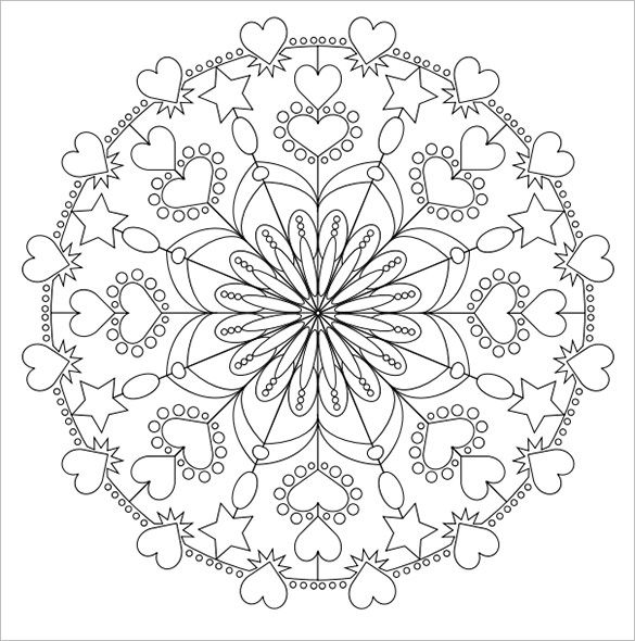 585x590 Holiday mandala coloring page blank Mandala Coloring Pages