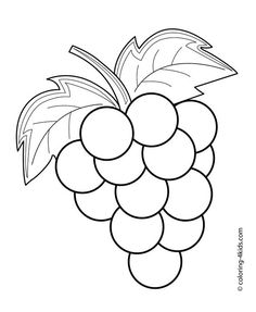 236x287 Grapes Coloring Pages 005 Printing, Template And Embroidery