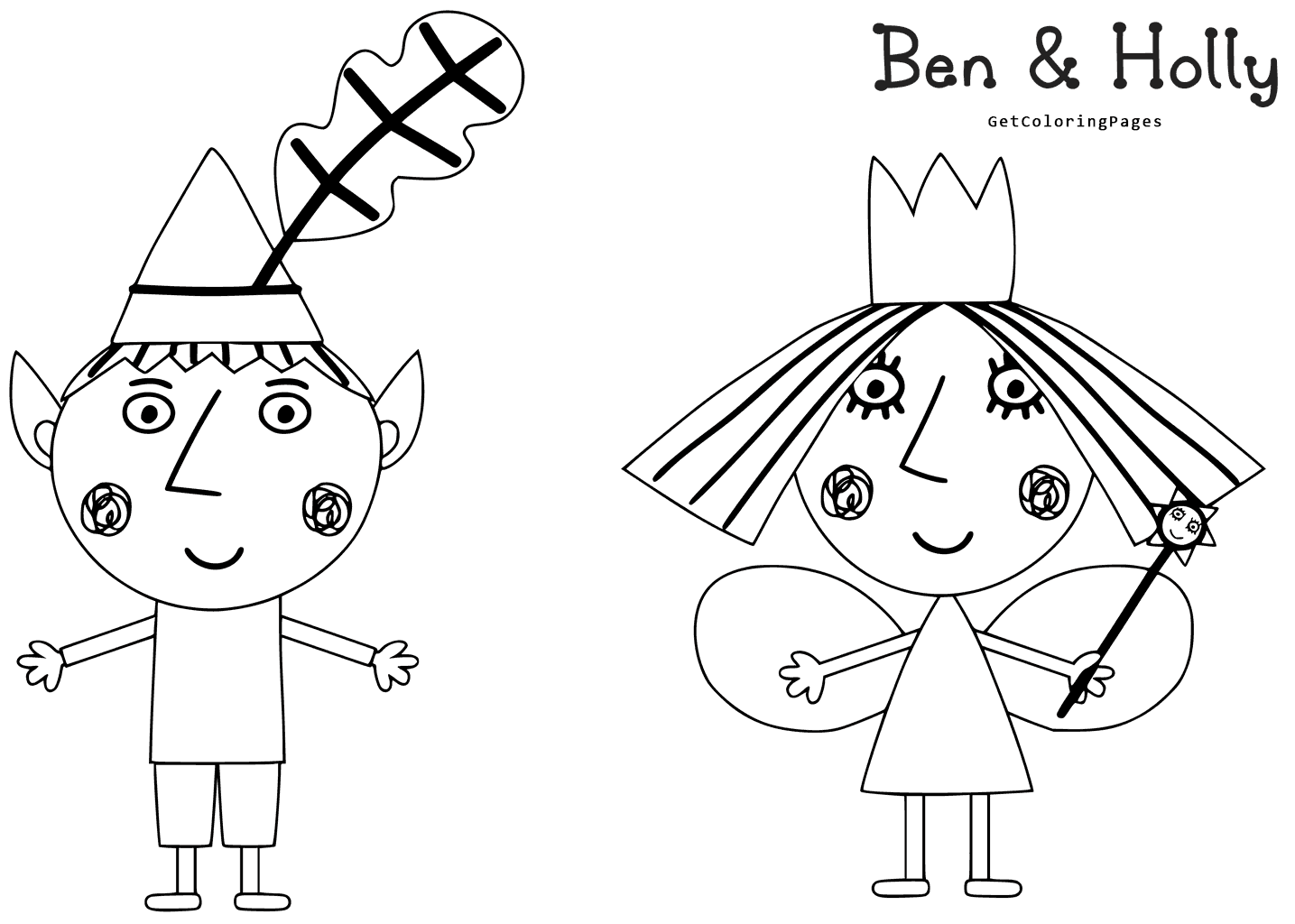 1435x1024 Ben And Holly Colouring Pages Printable