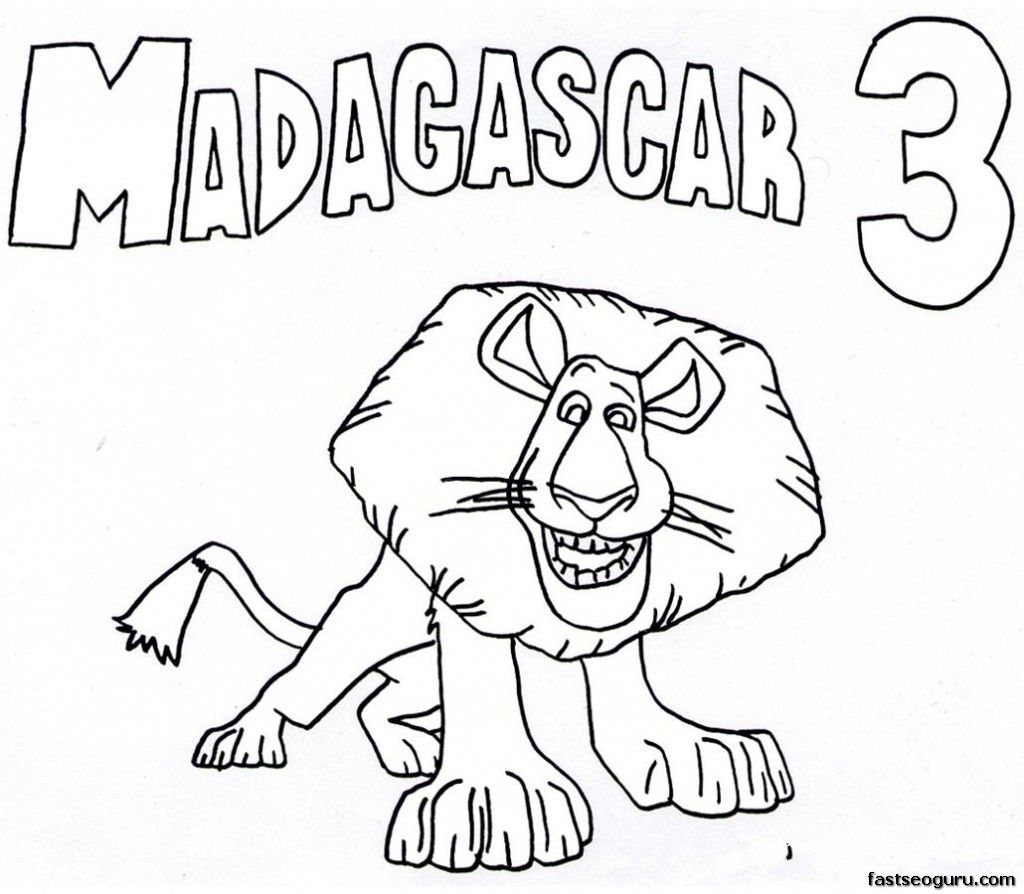 Printable Alex Madagascar 3 Coloring Pages Alex The Lion 1024x894 Printable Alex Madagascar 3 Coloring Pages Alex The Lion