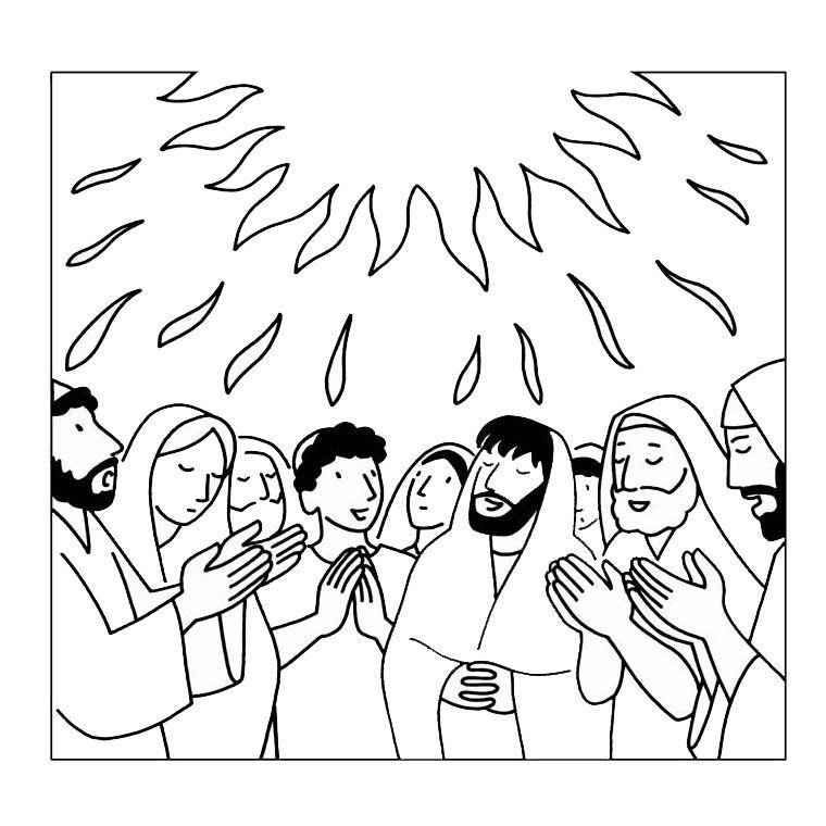 760x760 Descent Of The Holy Spirit Coloring Page Catholic Crafts