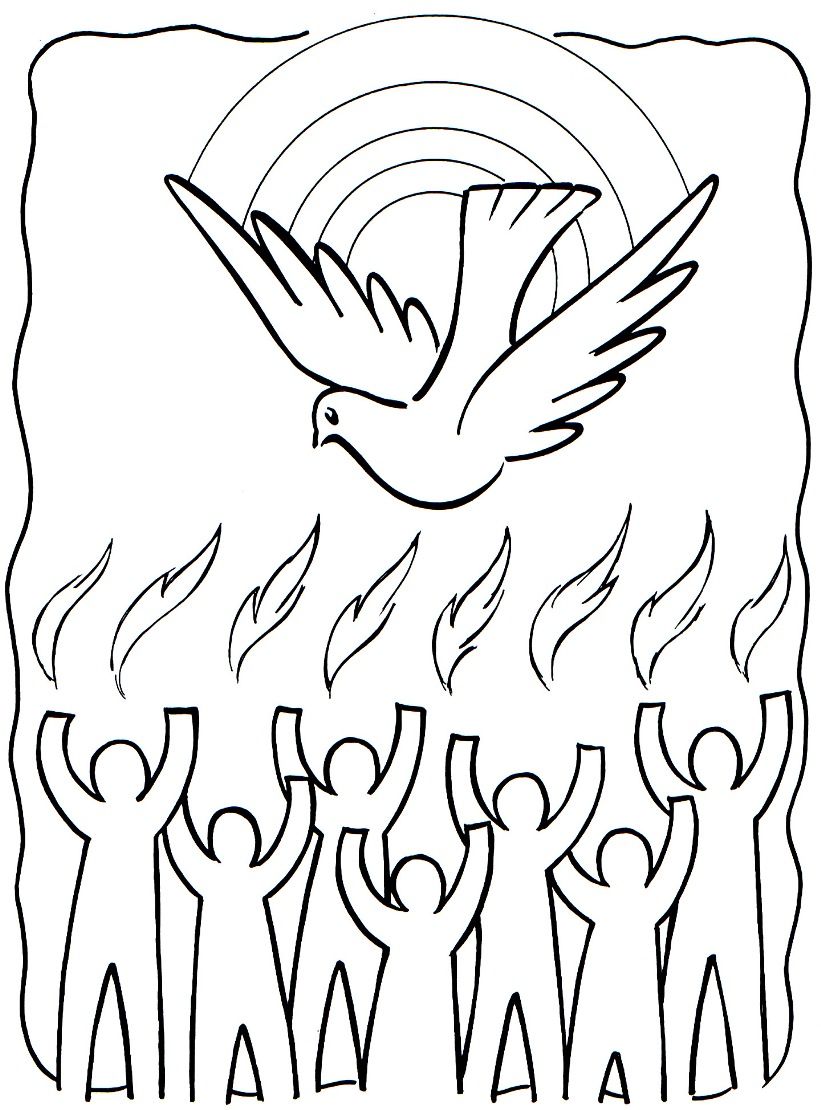 821x1110 Tongues Of Fire Coloring Pages Holy Spirit Pentecost Coloring