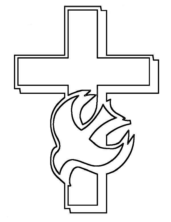 Cross And Holy Spirit Coloring Page Children's Ministry 600x776 Cross And Holy Spirit Coloring Page Children's Ministry