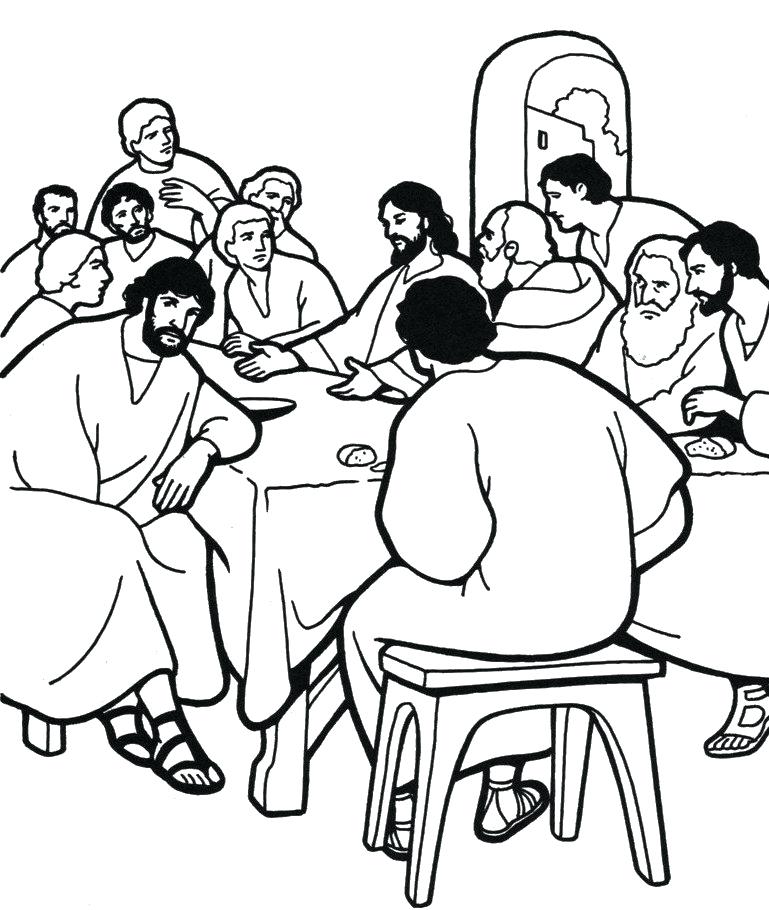 769x910 Holy Week Coloring Sheets The Last Supper Coloring Page Holy Week