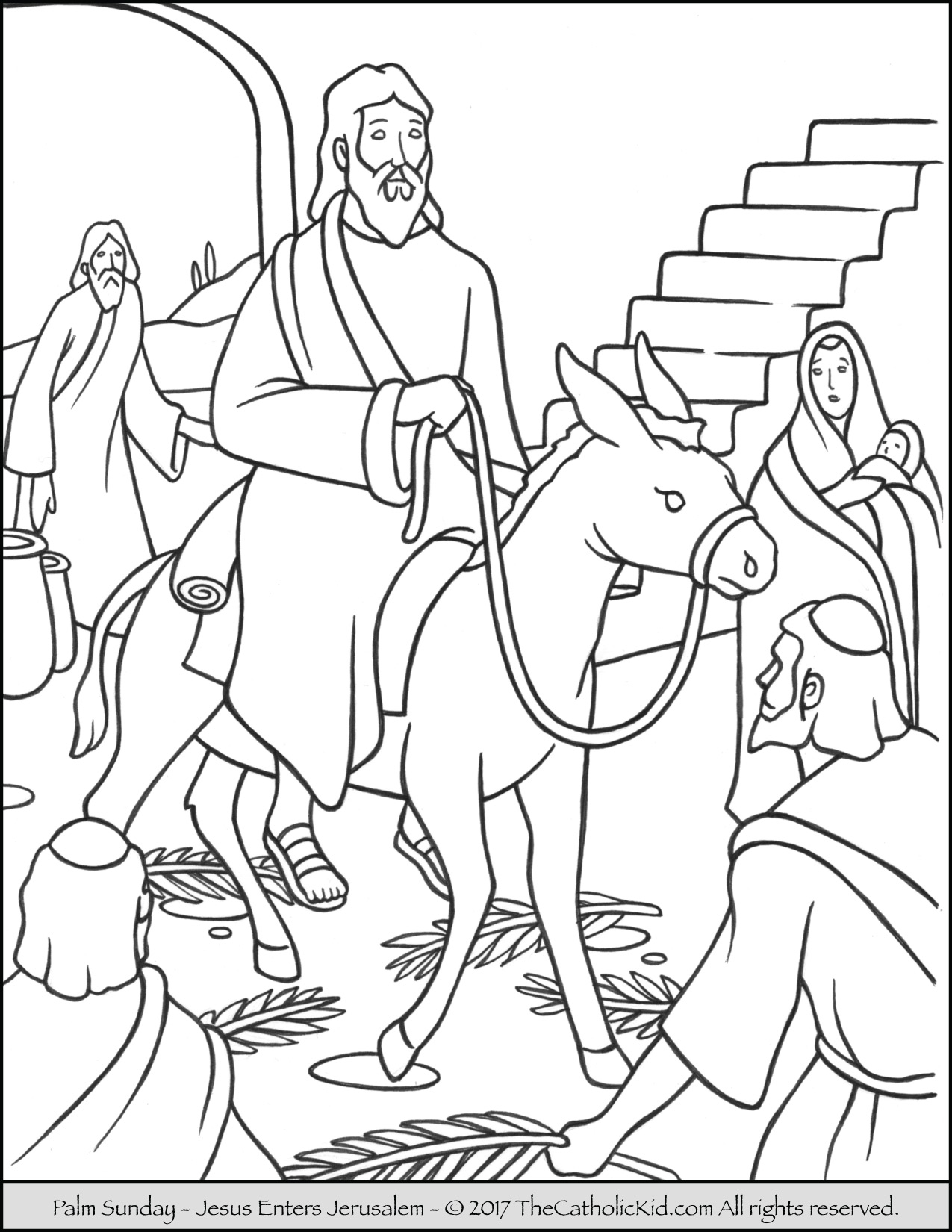 1275x1650 Holy Week Palm Sunday Jesus Enters Jerusalem Coloring Page