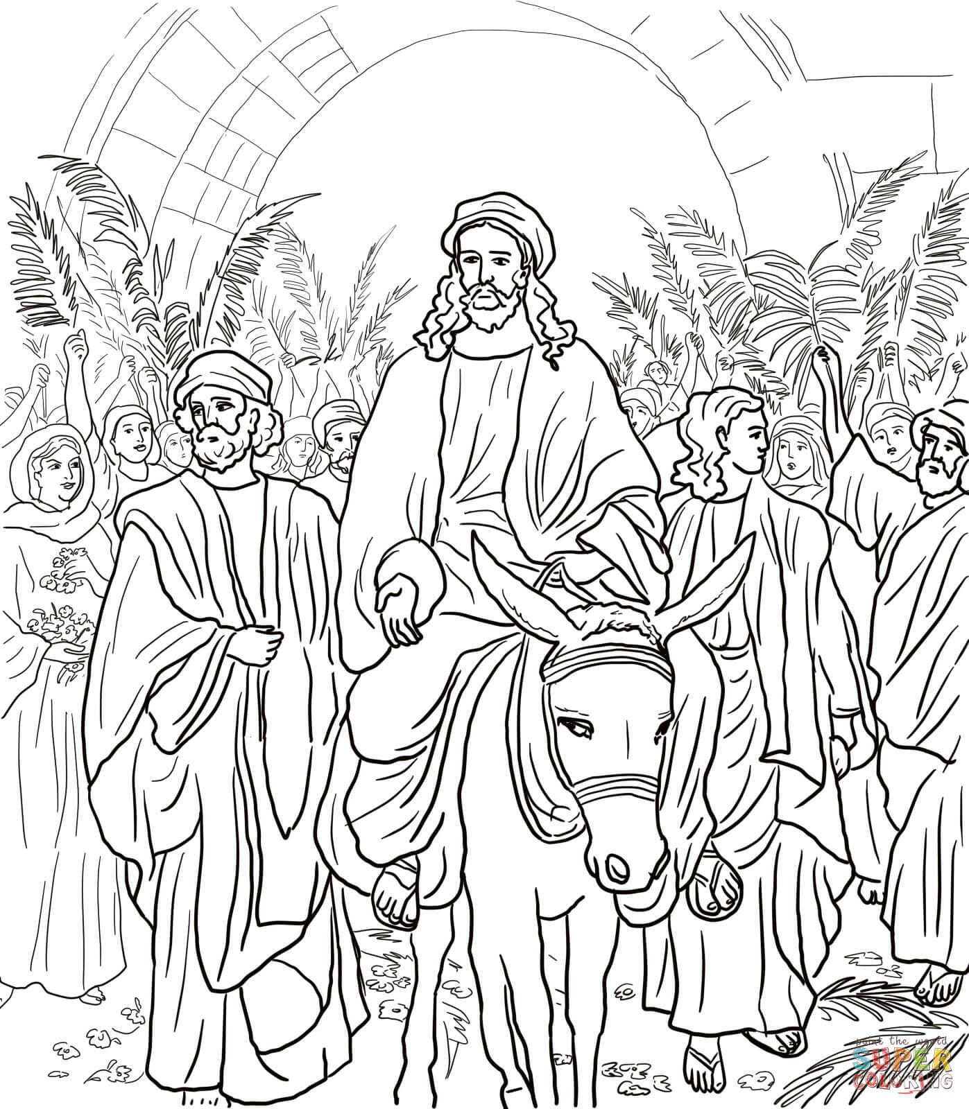 Jesus Entryto Jerusalem Coloring Page From Jesus' Holy Week 1397x1600 Jesus Entryto Jerusalem Coloring Page From Jesus' Holy Week