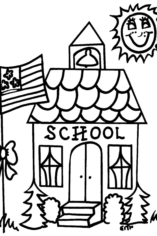 School House Coloring Pages 640x960 School House Coloring Pages