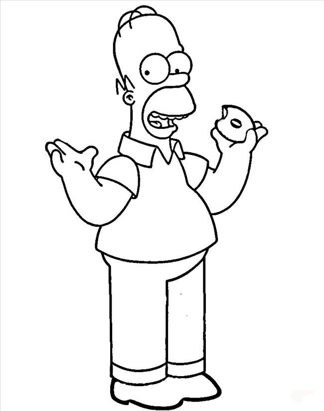 650x825 Homer Simpson Coloring Pages Homer Simpson Eat Bread Simpsons