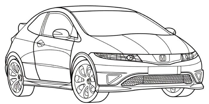 Civic Coloring Pages 700x350 Civic Coloring Pages