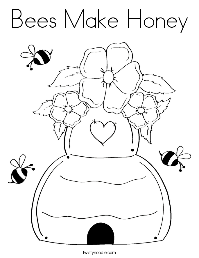 685x886 Bees Make Honey Coloring Page