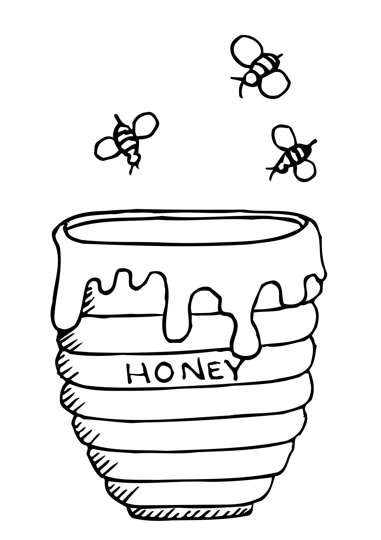1239x1754 Pretty Design Bee Coloring Page Pages Honey Coloringstar