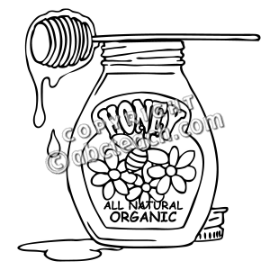 300x300 Honey Pot Drawing Honey Coloring Page Coloring Page Coloring