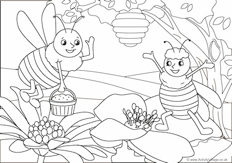 Bee Colouring Pages 460x325 Bee Colouring Pages